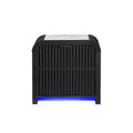 Accent Nightstand with Cooler, Speaker, and LED Light – Black White