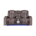 Power Reclining Loveseat with Bluetooth Speaker and Power Headrest - Black, Dark Brown, Dark Gray