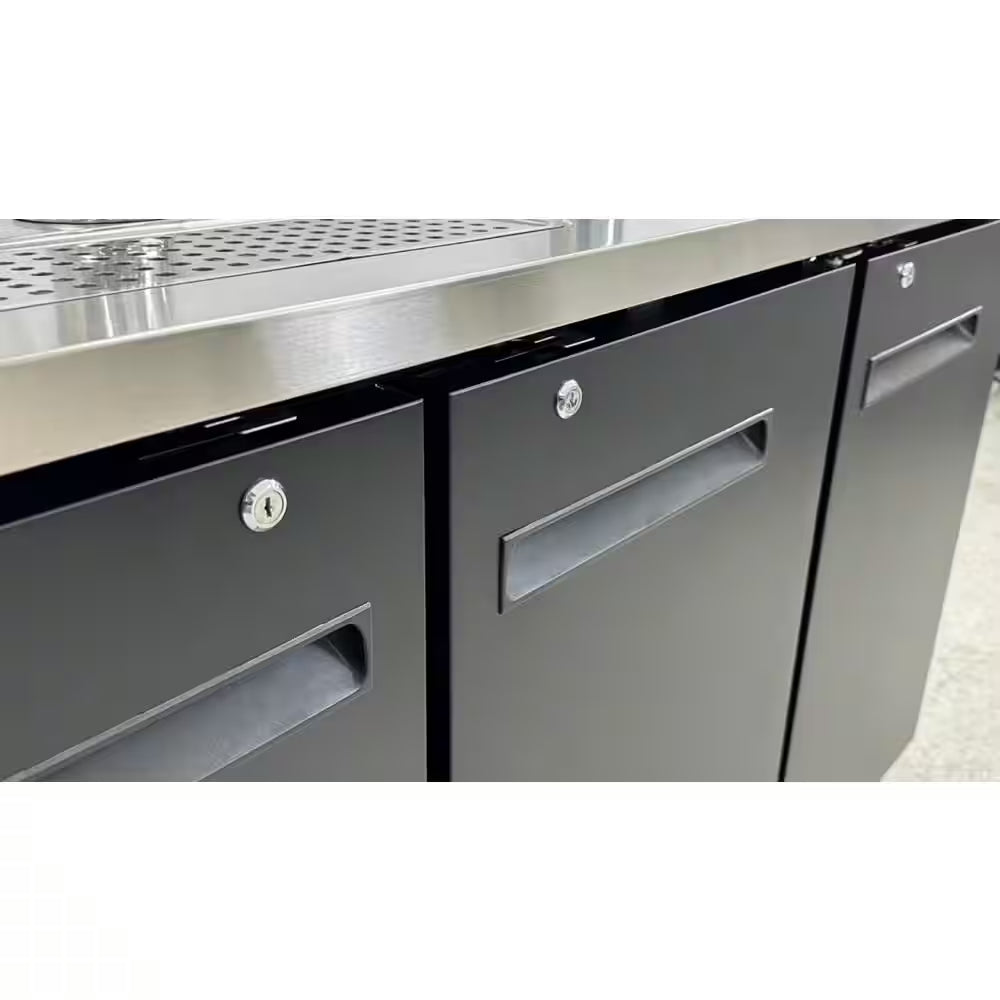Four Taps per Tower Three 1/2 In. Barrel Keg Dispenser Kegerator with Two Towers