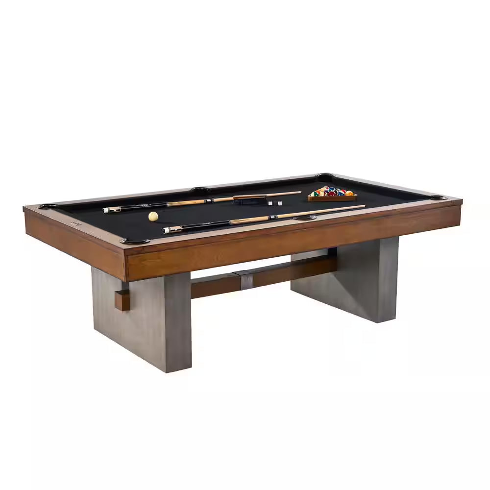 Premium 8 Ft. Slate-Tech Urban Billiard Table with Table Cover, Cue Sticks and Pool Balls