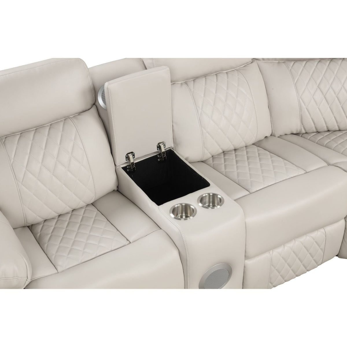 Power Reclining Sectional Sofa with Bluetooth Speakers – Black, Dark Gray, Beige