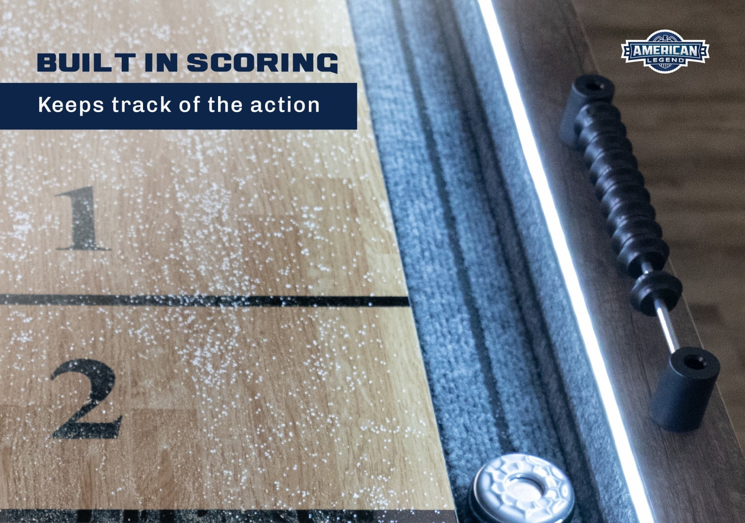 Kirkwood 9’ LED Light up Shuffleboard Table with Bowling