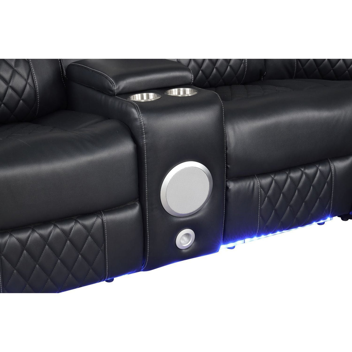 Power Reclining Sectional Sofa with Bluetooth Speakers – Black, Dark Gray, Beige