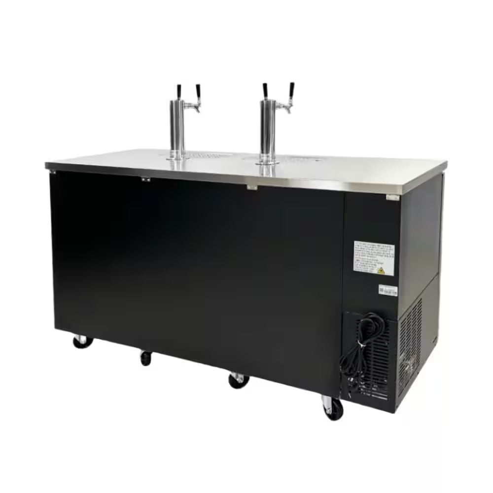 Four Taps per Tower Three 1/2 In. Barrel Keg Dispenser Kegerator with Two Towers