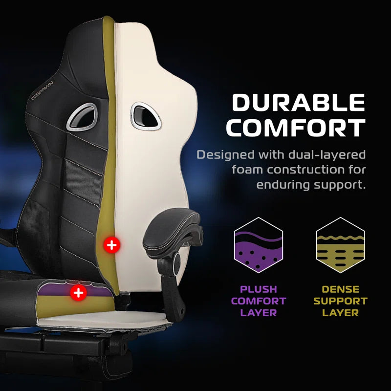 110 Pro Gaming Chair - Gaming Chair with Footrest, Reclining Gaming Chair, Video Gaming Computer Desk Chair, Adjustable Desk Chair, Gaming Chairs for Adults with Headrest Pillow - Grey Fabric