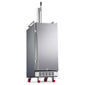 Single Tap 15 In. Outdoor 1/4 Barrel Beer Keg Dispenser with Air Cooled Beer Tower in Stainless Steel