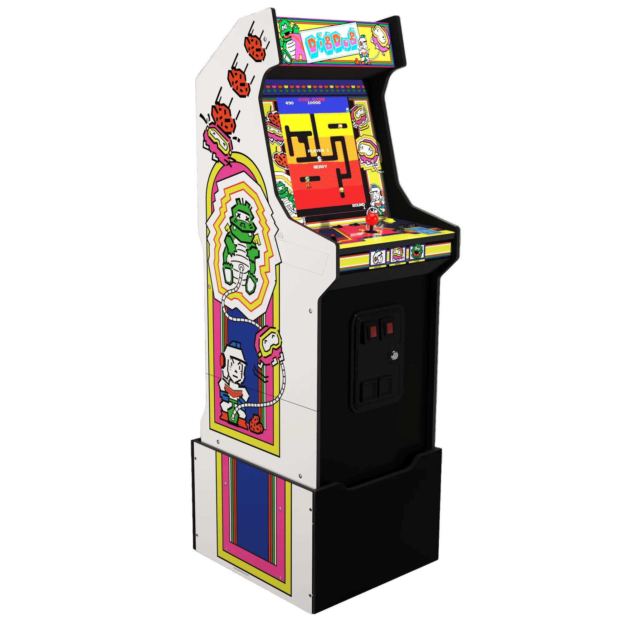 Arcade1Up Dig Dug Bandai Namco Legacy Edition Arcade with Riser and Light-Up Marquee