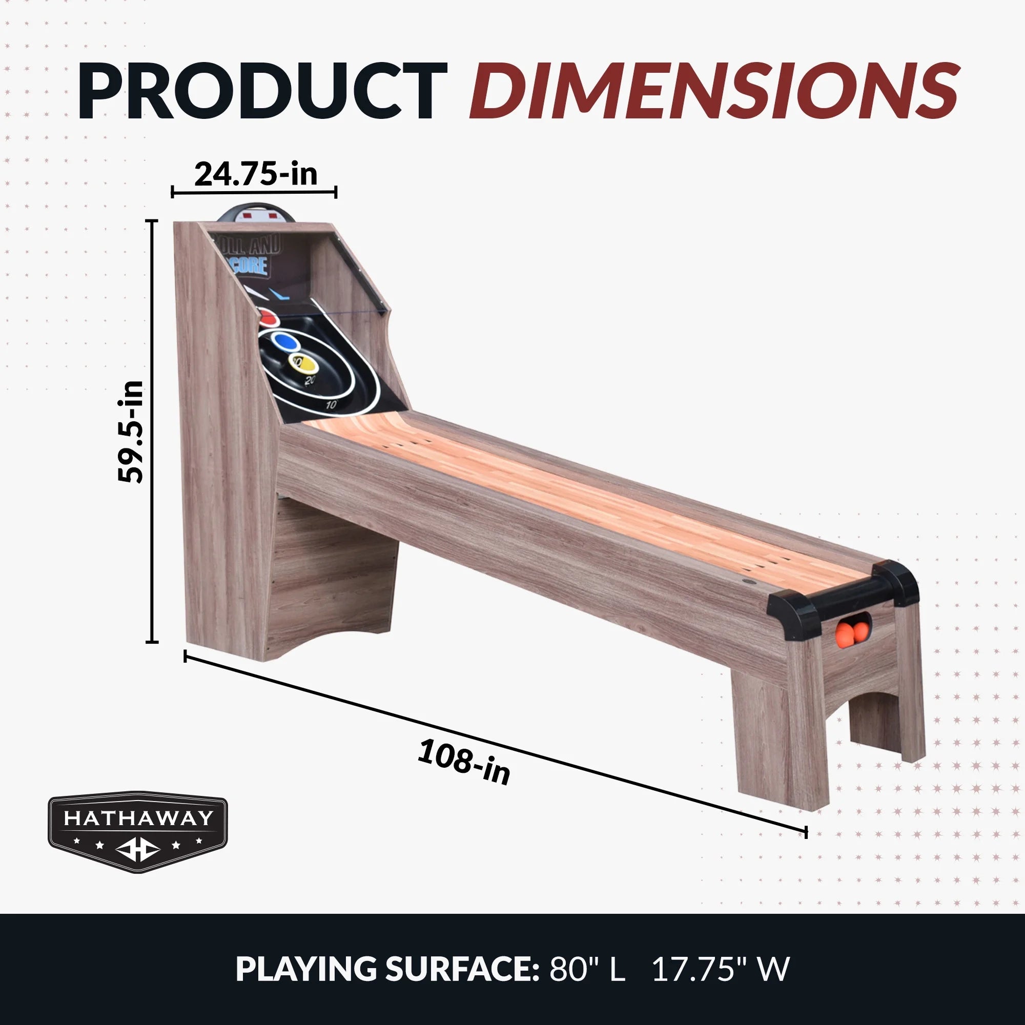 Shooting Star 9-Foot Roll Hop and Score Arcade Game Table
