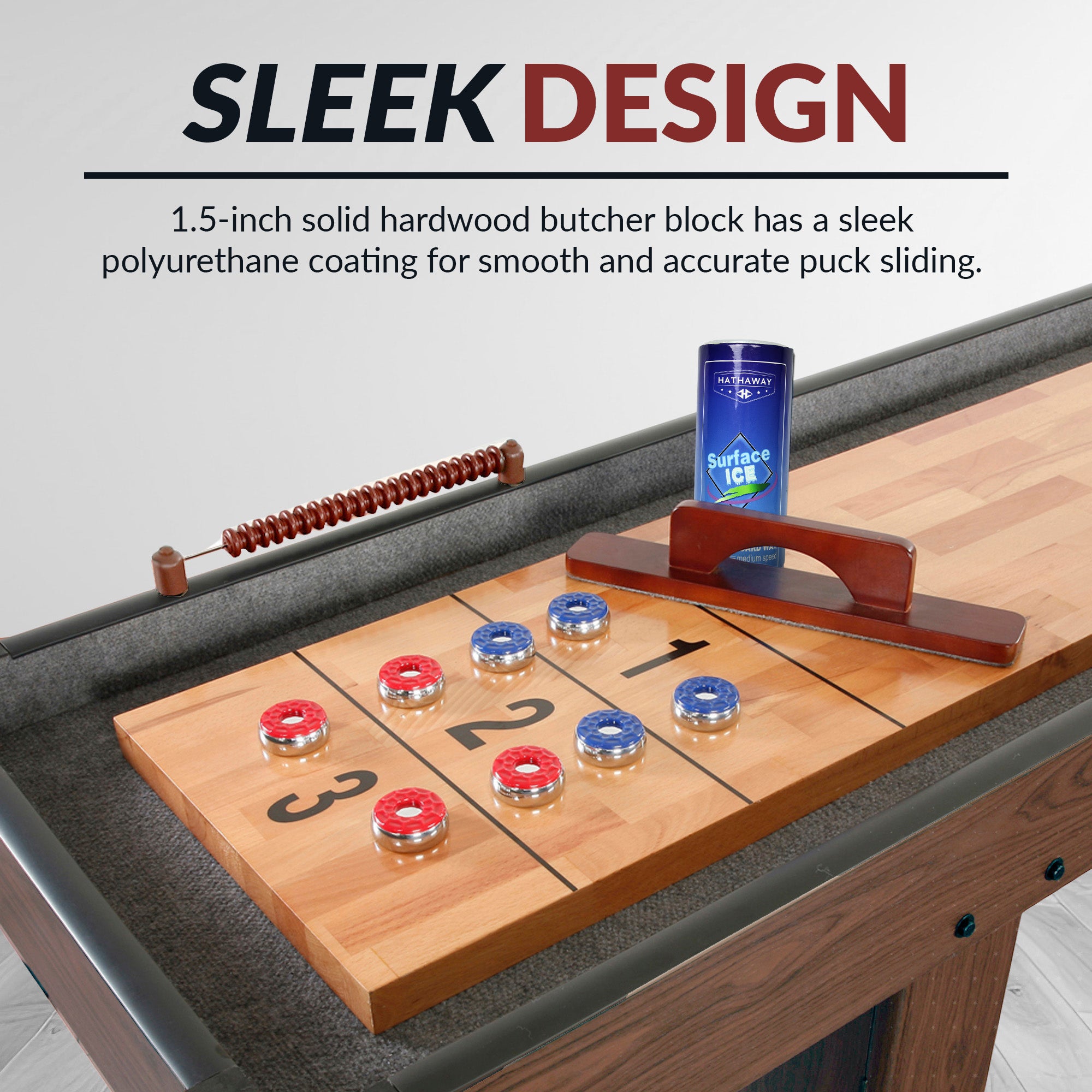 Challenger 14-ft Shuffleboard Table - Walnut Finish