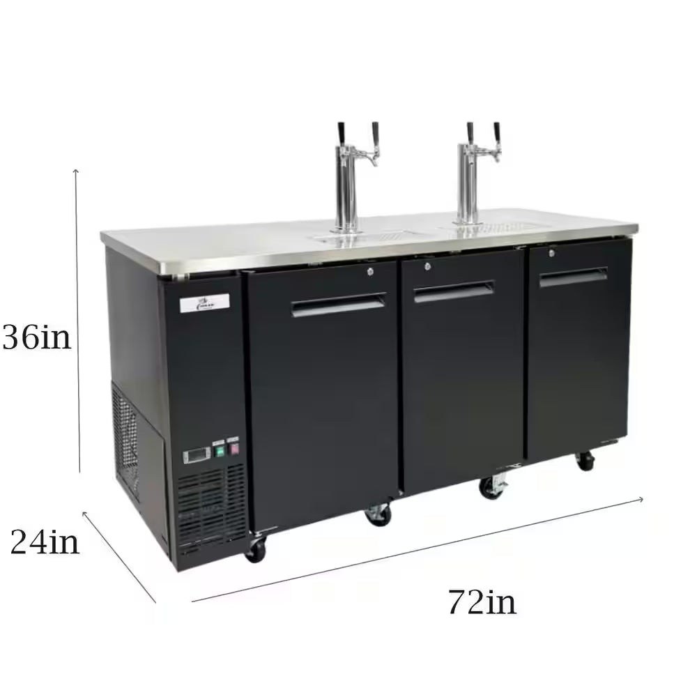 Four Taps per Tower Three 1/2 In. Barrel Keg Dispenser Kegerator with Two Towers