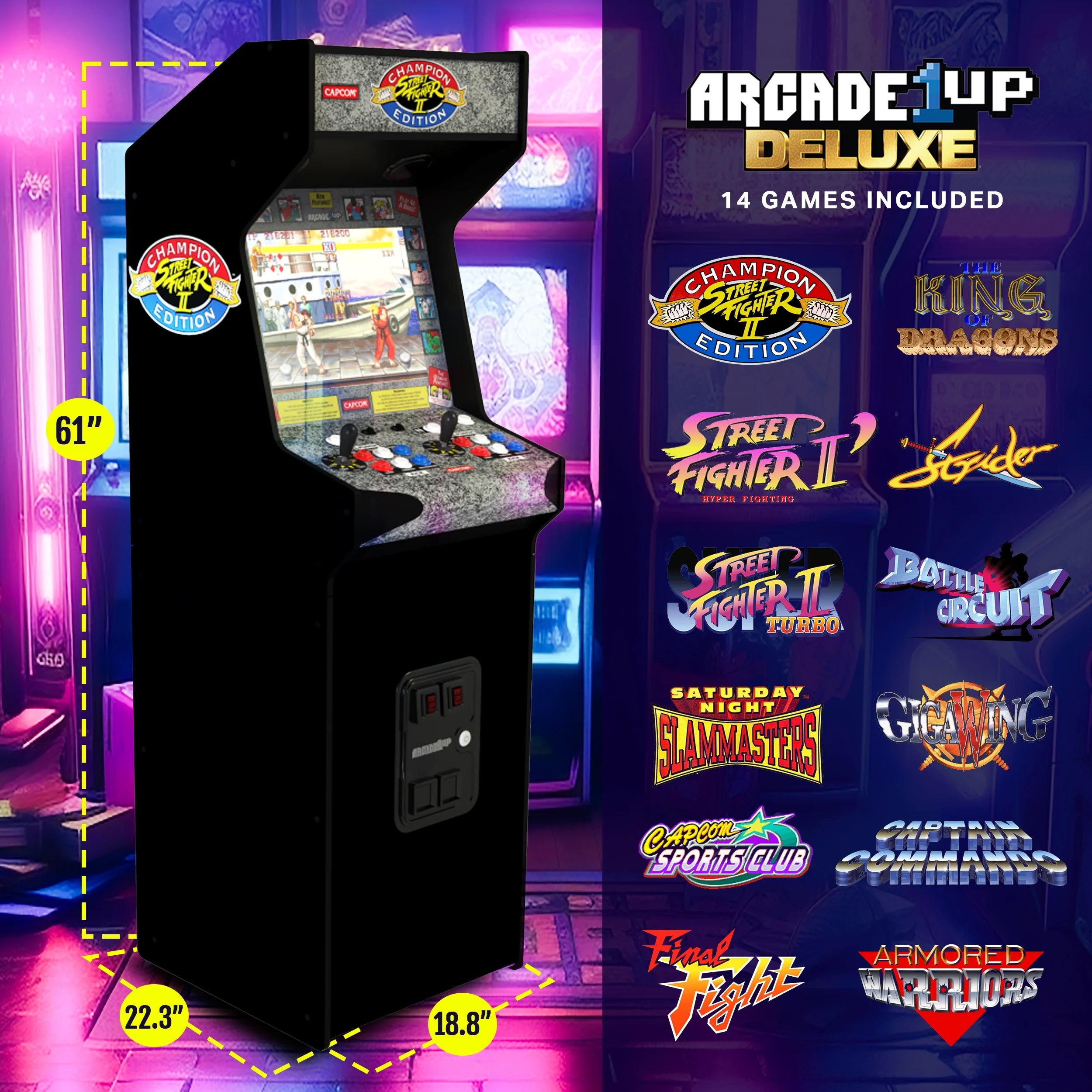 Street Fighter II CE HS-5 Deluxe Stand-Up Cabinet Arcade Machine