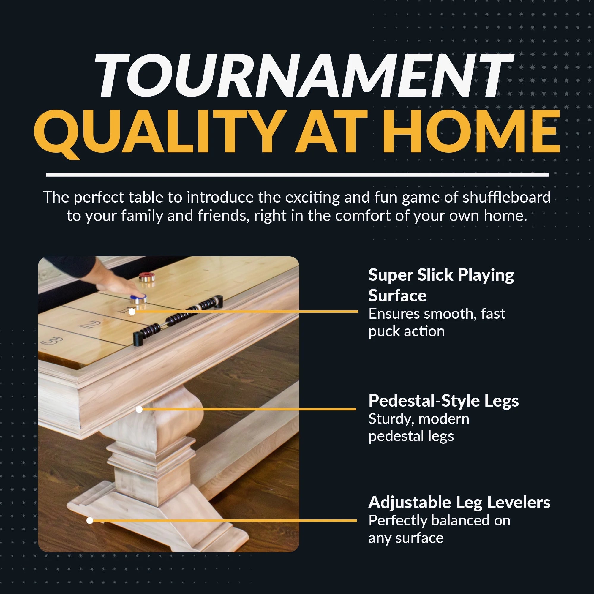 Montecito 12 Ft. Shuffleboard Table, 146-In L X 26-In W, Driftwood