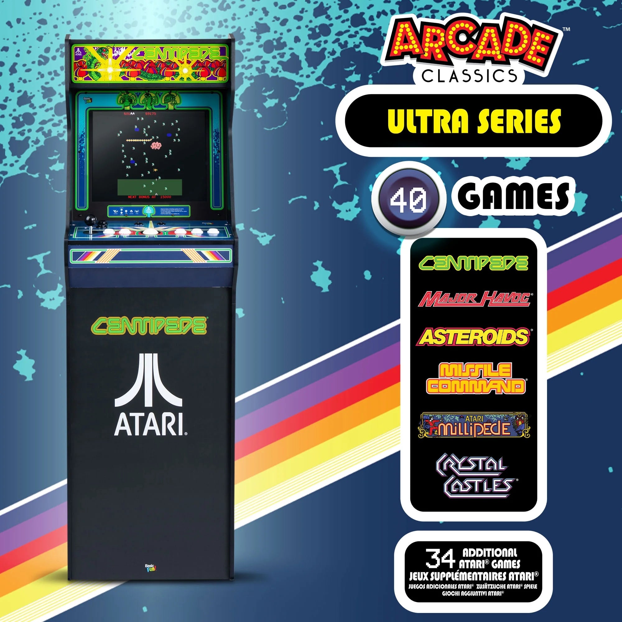 Atari Centipede Ultra Series Game Machine with 17" Screen and 40 Games