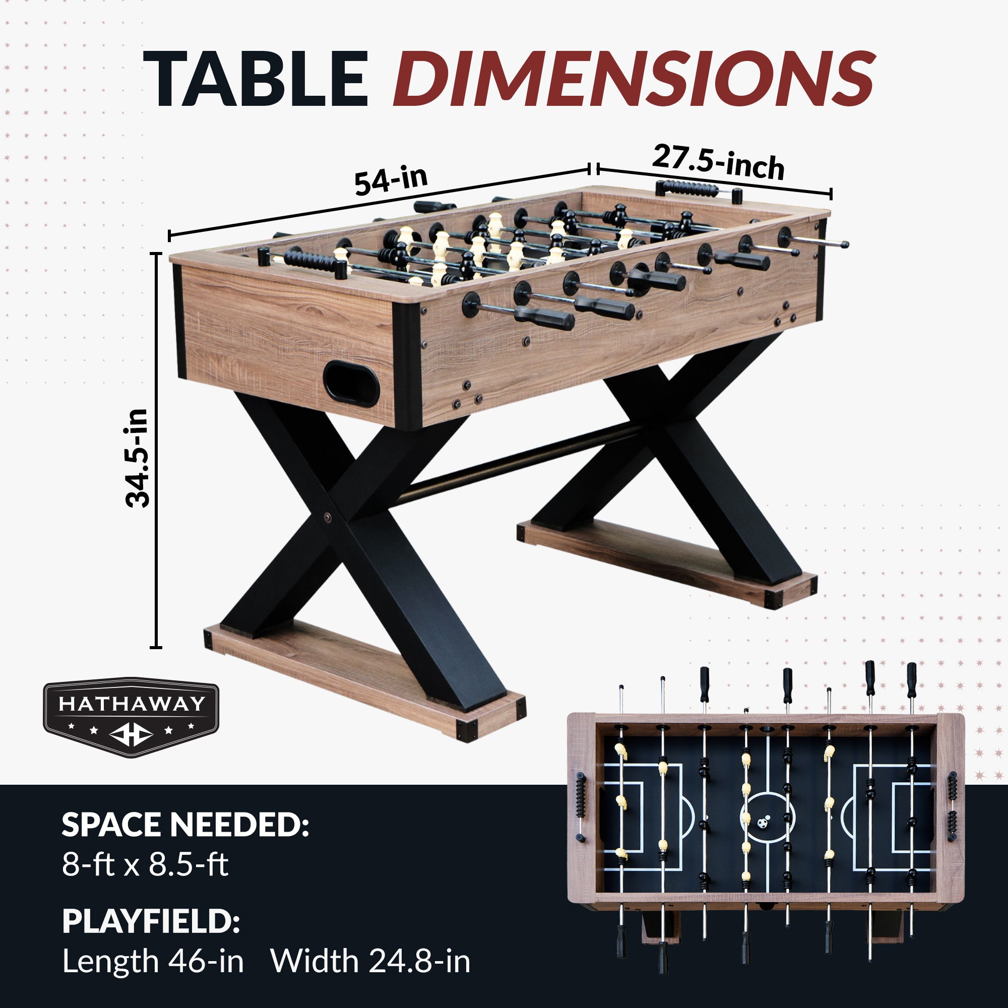 Excalibur 54-in Foosball Table - Driftwood