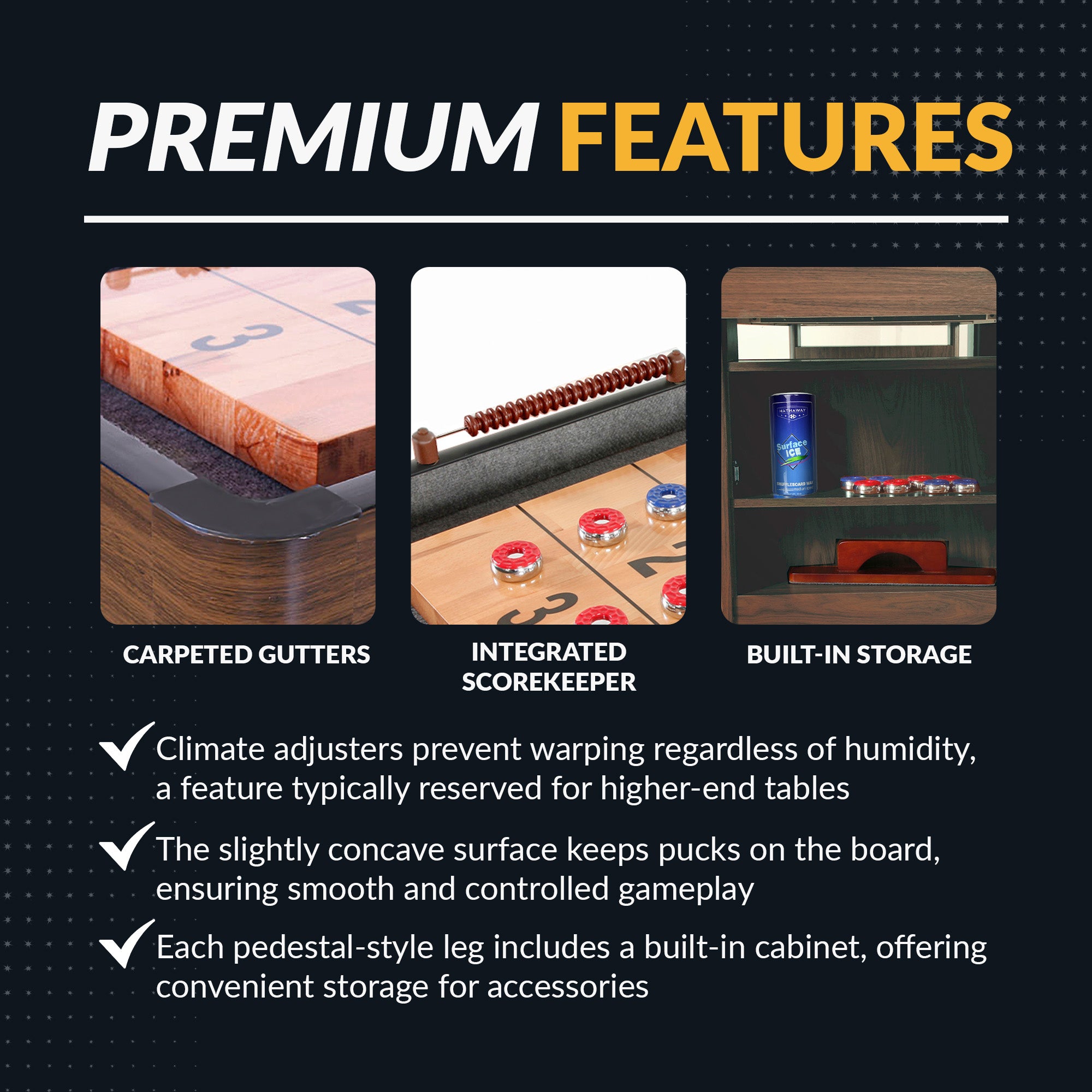 Challenger 14-ft Shuffleboard Table - Walnut Finish