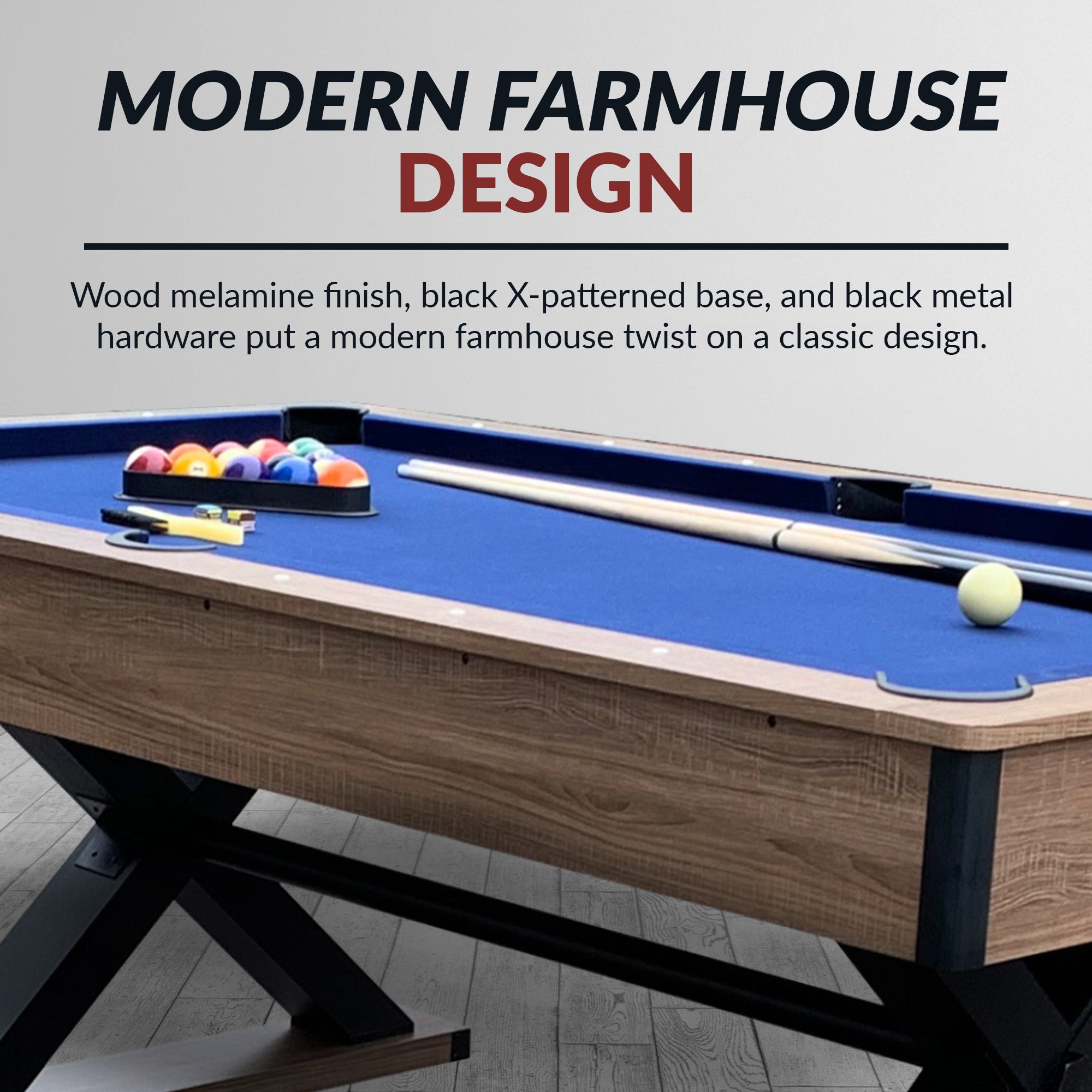 Excalibur 7-ft Pool Table - Driftwood Finish with Blue Felt